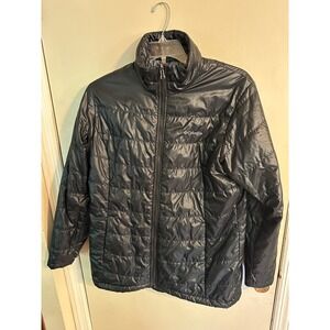 Columbia Omni-Heat Interchange Puffer Jacket Womens XL Black Quilted Full Zip